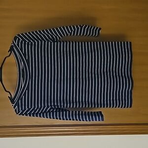 Ann Taylor Black and White striped shirt